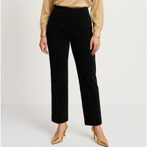 Soft Works Pants Womens 10 Black Corduroy Stretch Basic Classic Creased Pull-on